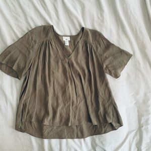 H&M pullover textured blouse sz 2 or m/L sage